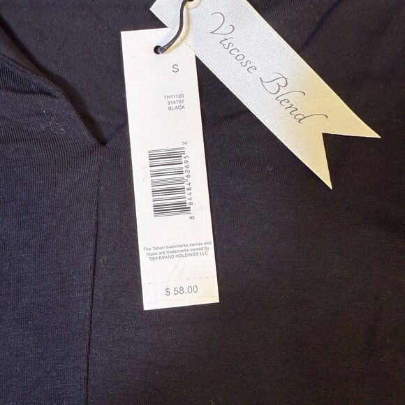 Tahari Women's Pleated Balloon Short Sleeve Blouse Shirt Black Size Small NWT - Picture 6 of 12